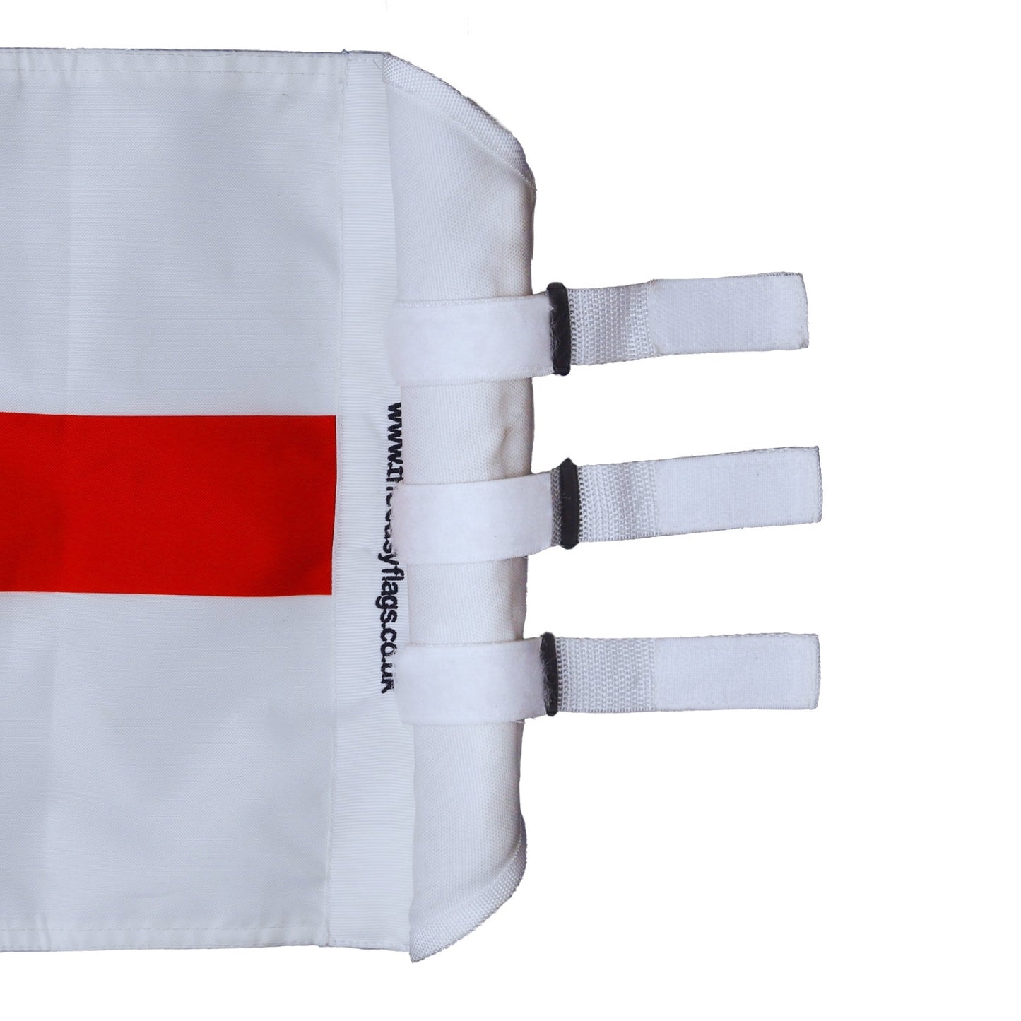 Tighten the strap with velcro to securely mount. The Easy Flags second out of 3 locking system for flag installation.